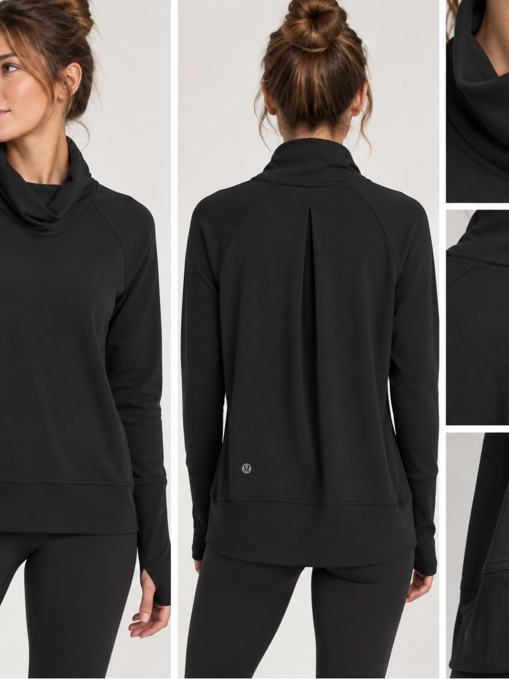 Black Lululemon Cowl-neck Pullover